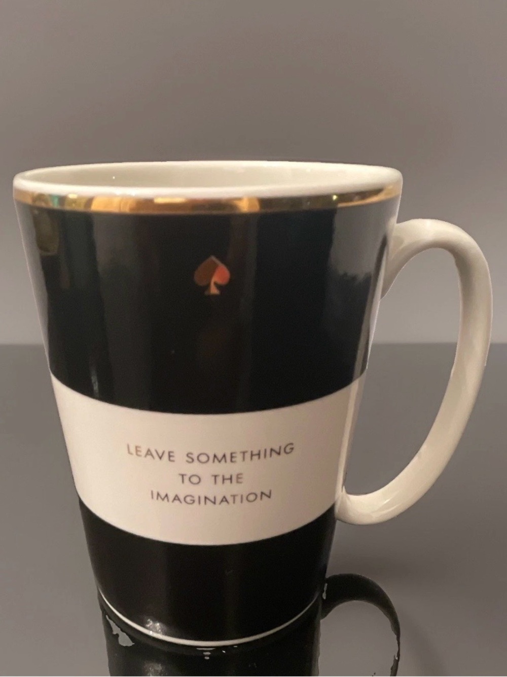 kate spade Black, White & Gold Accent Striped Mug